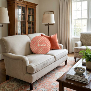 Coussins Ronds Oreiller décoratif personnalisé à pois coralliens