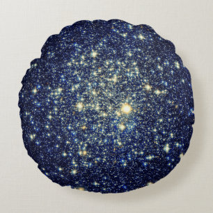 Coussins Ronds Oreiller Étoiles Galaxie Dorée