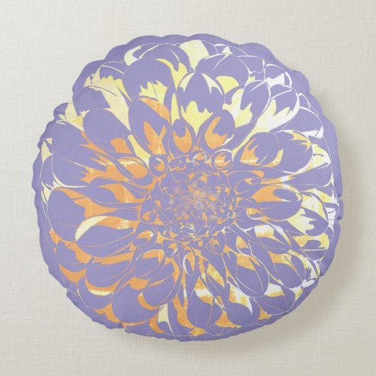 Coussins Ronds Oreiller fleur de dahlia violet  (Devant)