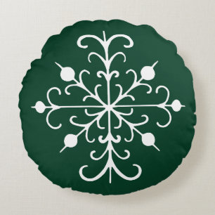 Coussins Ronds Oreiller flocon de neige vert rond