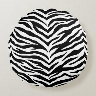 Coussins Ronds Oreiller jeté à motif zèbre