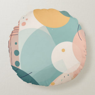 Coussins Ronds Oreiller jeté avec combinaison de couleurs abstrai