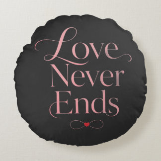 Coussins Ronds Oreiller jeté en or rose Minimalist Love Never End