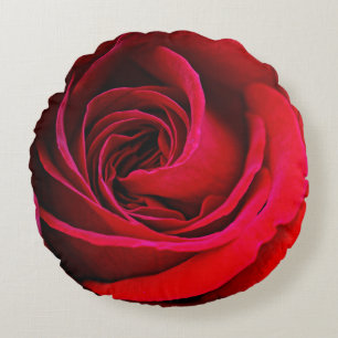 Coussins Ronds Oreiller jeté rond Rose Rouge