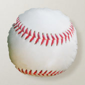 Coussins Ronds Oreiller personnalisé Baseball blanc couture rouge (Devant)
