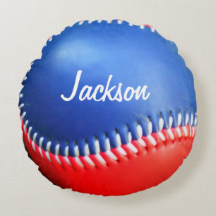 Coussins Ronds Oreiller personnalisé rouge blanc bleu baseball