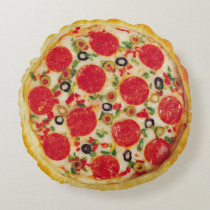 Coussins Ronds Oreiller Pizza Réaliste