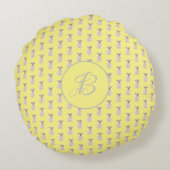Coussins Ronds Oreiller réversible pour bébé avec monogramme et M (Dos)