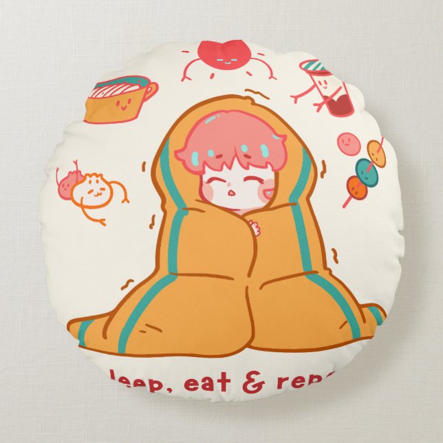 Coussins Ronds Oreiller Rond (Devant)