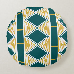 Coussins Ronds Oreiller rond à grille triangulaire Neo-Deco