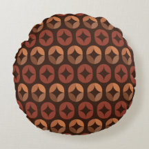 Oreiller rond à motif de pétales brunes