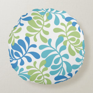 Coussins Ronds Oreiller rond à motif élégant et moderne de feuill