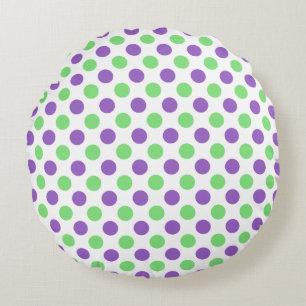 Coussins Ronds Oreiller rond à pois violet menthe - Moyen