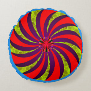 Coussins Ronds Oreiller Rond Abstrait Multicolore Vibrant
