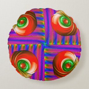 Coussins Ronds Oreiller Rond Abstrait Multicolore Vibrant