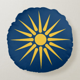 Coussins Ronds Oreiller rond avec le drapeau de Macédoine, Grèce