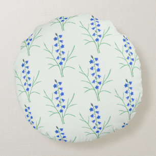 Coussins Ronds Oreiller rond bleu-vert pâle en forme de jacinthe