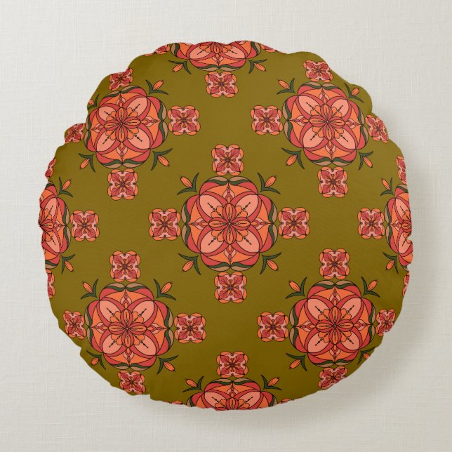 Coussins Ronds Oreiller rond Botanic Bloom (Devant)