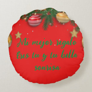 Coussins Ronds Oreiller rond brossé sur mesure Joyeux Noël