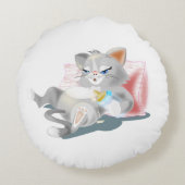 Coussins Ronds Oreiller rond chat bébé (Dos)
