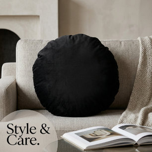 Coussins Ronds Oreiller Rond de 16 Pouces de Style Décoratif Noir