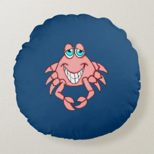 Coussins Ronds Oreiller rond de crabe joyeux