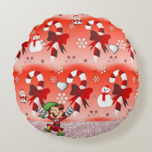 Coussins Ronds Oreiller rond de Noël, Elfe