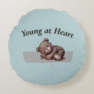 Coussins Ronds Oreiller rond de Teddy Bear endormi