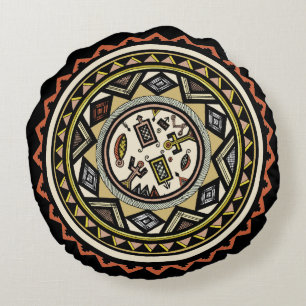 Coussins Ronds Oreiller rond des esprits tribaux africains