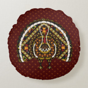 Coussins Ronds Oreiller rond Dinde d'automne