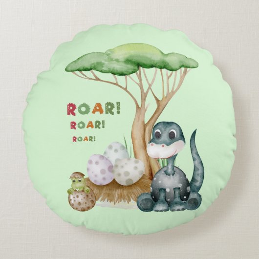 Coussins Ronds Oreiller rond dinosaure mignon (Devant)