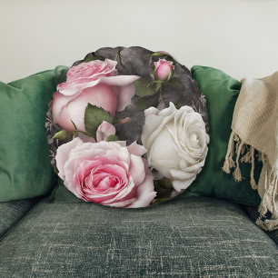 Coussins Ronds Oreiller Rond Élégante Étreinte Florale