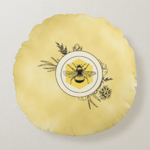 Coussins Ronds Oreiller rond en forme d'abeille