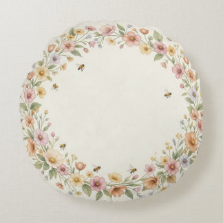 Coussins Ronds Oreiller rond en miel de fleurs sauvages – Cozy Co