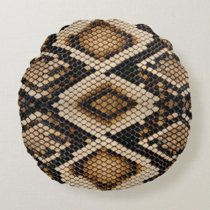 Coussins Ronds Oreiller rond en peau de serpent