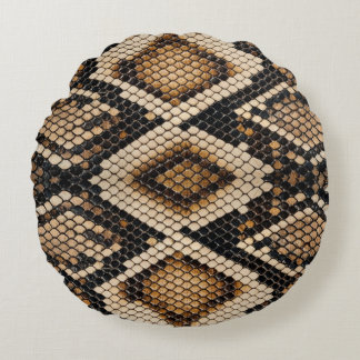 Coussins Ronds Oreiller rond en peau de serpent