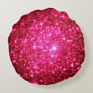 Coussins Ronds Oreiller rond étoiles rose vif