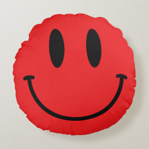 Coussins Ronds Oreiller rond face rouge