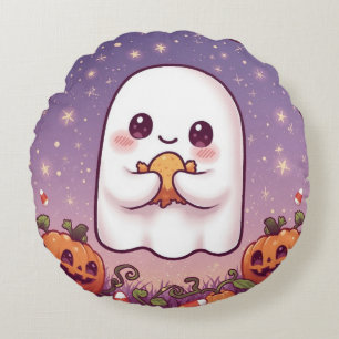 Coussins Ronds Oreiller Rond Fantôme Kawaii 💜👻