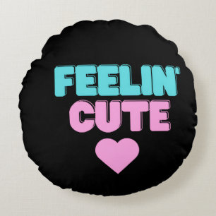 Coussins Ronds Oreiller Rond 'Feeling Cute'   Esthétique Unique