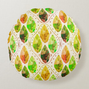 Coussins Ronds Oreiller rond feuille d'automne