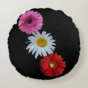 Coussins Ronds Oreiller rond fleuri multicolore à motif de margue