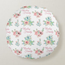 Oreiller rond floral à cactus personnalisé
