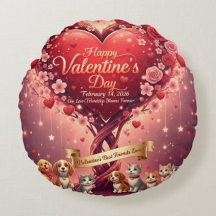 Coussins Ronds Oreiller rond floral pour les amoureux des animaux