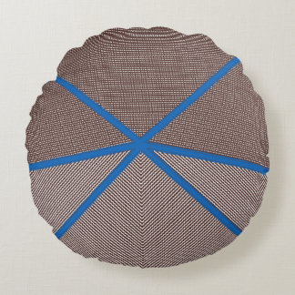 Coussins Ronds Oreiller rond géométrique bleu et marron moderne