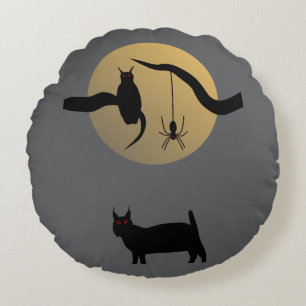 Coussins Ronds Oreiller rond hanté pleine lune