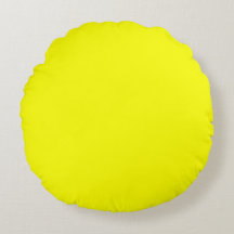 Oreiller rond jaune citron (16 po)
