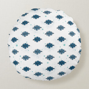 Coussins Ronds Oreiller Rond Jetable à Motif Nœud Bleu Marine