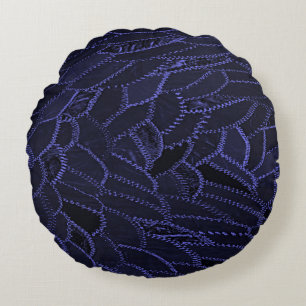 Coussins Ronds Oreiller rond jeté bleu marine