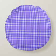 Oreiller rond jeté carreauté violet simple